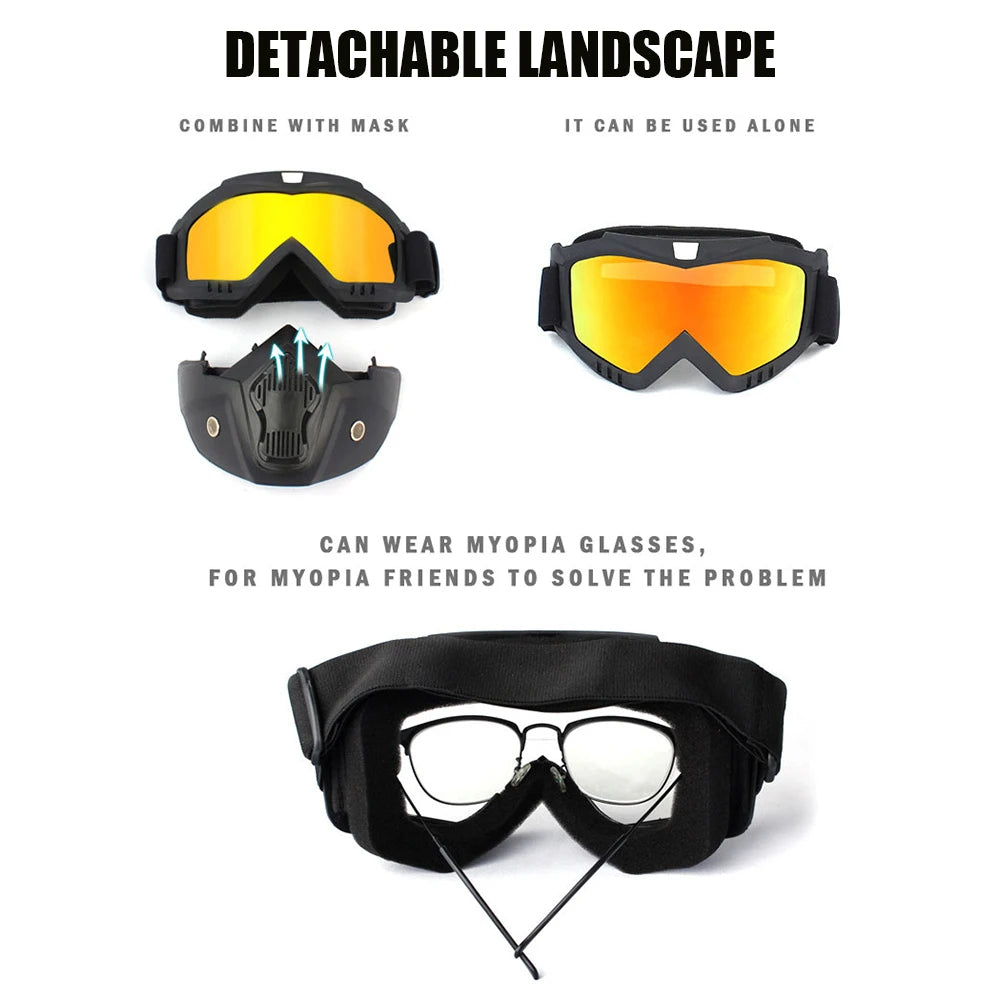 Windproof Skiing Goggles With Mouth Mask