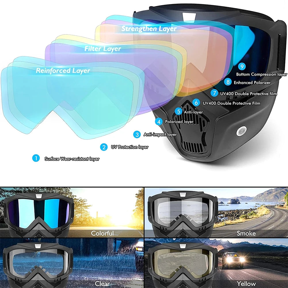 Windproof Skiing Goggles With Mouth Mask