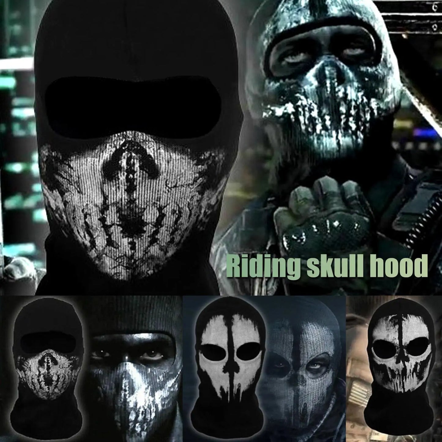 Skull Print Full Face Mask