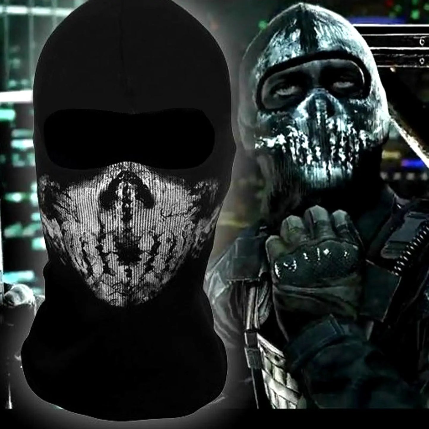 Skull Print Full Face Mask