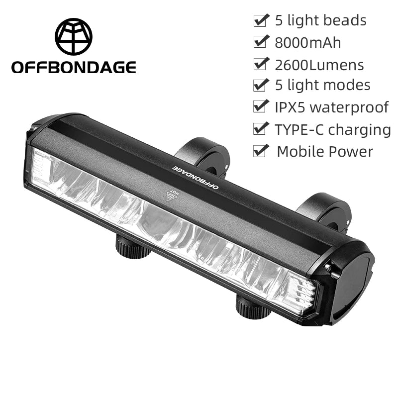 2600Lumen Bike Light 8000mAh