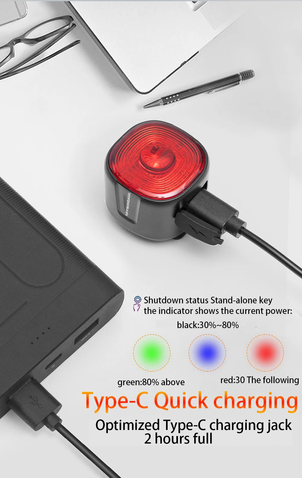 2600Lumen Bike Light 8000mAh