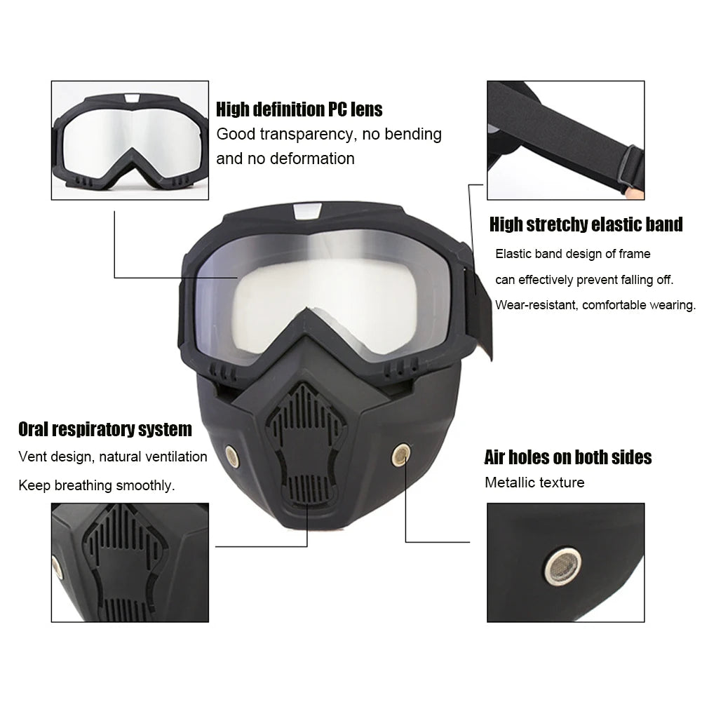 Windproof Skiing Goggles With Mouth Mask
